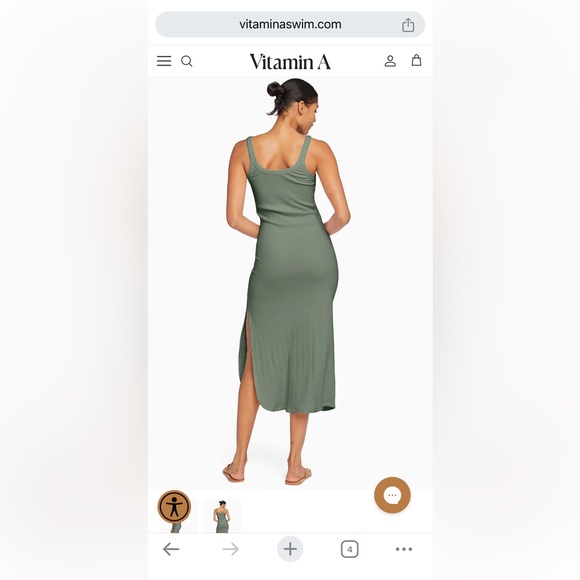 Vitamin A West Organic Rib Tank Midi Dress - Picture 2 of 6